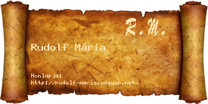 Rudolf Mária névjegykártya